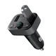 Автомобильный FM-трансмиттер (FM-модулятор) Baseus T-Complex S-09 Lite (Bluetooth 5.0/USB) c функцией зарядного устройства Type-C 18W (PD) 2-USB (2.4А) и вольтметром - изображение 3