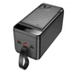 Павербанк HOCO J123D Power Bank 90000mAh/22.5W/333Wh/3USB/Type-C/Lightning/QC3.0+PD3.0 с фонариком Black - изображение 4