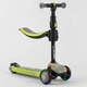 Детский самокат - трансформер 2-в-1 с подсветкой Best Scooter до 60 кг серый с болотным JS-20815 - изображение 1