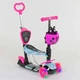 Детский самокат - трансформер 5 в 1 с подсветкой Best Scooter Божья коровка 11210 розовый - изображение 1