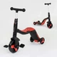Самокат - беговел - велосипед 3 в 1 Best Scooter подсветка музыка PU колеса красный JT 28288 - изображение 1