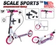 Самокат Scale Sports SS-18 розовый двухколесный складной ручной тормоз Led-фонарик - изображение 2