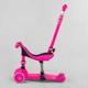Дитячий самокат - беговел 3 в 1 з амортизатором та підсвічуванням Best Scooter рожевий BS-23180 - зображення 4