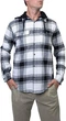 Мужская фланельная рубашка в клетку с капюшоном Silver Jeans Co. Colour: Black/White Размер: S - изображение 1