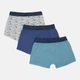 Набор детских трусов-боксеров 3 шт для мальчика Unco Boxer Y Pack3 98-104 см Bleu/All Over (ROZ6501018341) - изображение 2