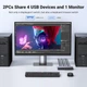 KVM-перемикач UGREEN CM695 Displayport 8k 60hz DP 1.4 з 4 портами USB 3.0 (3 USB-A + 1 USB-C) для загального доступу до 1 монітора Black (25962) - зображення 2