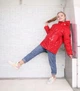Куртка для дівчинки Fashion SN0002-R 146 Червоний - зображення 5