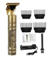 Профессиональный триммер для волос professional hair clipper T9, аккумуляторный, золотистый, зарядка от сети - изображение 1