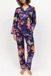 Піжама жіноча Cyberjammies Edie 0461-0462 14/L Синій з квітковим принтом (5051877524637) - зображення 1