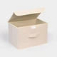 Ящик для зберігання з кришкою MBM HOME TH-07 M CREAM кремовий - зображення 1