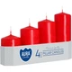 Набір свічок 4 шт. циліндр Bispol AURA Candles Червоні (sw50/4-030) - зображення 1