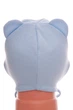 Шапка на завязках для мальчика двойной трикотаж Teddy Bear голубая 1м+ (50978) - изображение 3