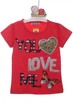 Футболка для девочки трикотажная love you красная 122 см (38209) - изображение 1