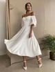 Нарядное белое платье в миди Annita M/L белый 43312346 - изображение 1