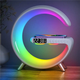 Лампа нічник з додатком, блютуз колонка з бездротовою зарядкою RGB Light/Alarm Clock/Desk Lamp 15W швидка зарядка 029k - зображення 9