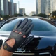 Перчатки спортивные автомобильные с пальцами натуральная кожа оленя чёрные сенсорные Pitas 2141_10 - изображение 7