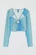 Топ H&M 271050334 L Синій/Салатовый - зображення 1