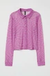 Блуза прозора H&M 270996191_purple XXS Фіолетовий - зображення 1