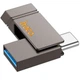 Флеш-накопитель USB Hoco UD14 Clever 2в1 с объемом памяти 256 ГБ, поддерживающий USB3.2 и Type-C, цвет серый. - изображение 1