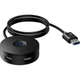 USB-хаб Baseus Round Box HUB Adapter (USB3.0 to USB3.0*1+USB2.0*3) 1m CAHUB-U01 Black - изображение 1