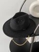 Шерстяная шляпа Федора с декором и цепочкой TREND HAT черная - изображение 1
