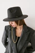 Шерстяная шляпа Федора с декором и цепочкой TREND HAT черная - изображение 5