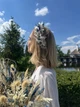 Вінок для волосся / весільний віночок блакитний на голову з квітами «Дніпровські хвилі» 22*22*7 см - зображення 3