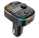 Автомобильный FM-трансмиттер Bluetooth 5.0 FM-передатчик 2 USB + TypeC ресивер, модулятор, плеер MP3 black - изображение 1