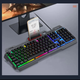 Игровая проводная клавиатура TWolf T16 c RGB подсветкой и подставкой для телефона Black - изображение 2
