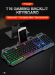 Игровая проводная клавиатура TWolf T16 c RGB подсветкой и подставкой для телефона Black - изображение 9