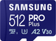 Карта памяти Samsung PRO Plus microSDXC 512GB C10 UHS-I U3 V30 A2 + SD адаптер (MB-MD512SA/EU) - изображение 2