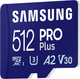 Карта памяти Samsung PRO Plus microSDXC 512GB C10 UHS-I U3 V30 A2 + SD адаптер (MB-MD512SA/EU) - изображение 3