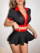 Ролевой костюм медсестры «Hot Nurse» с виниловыми вставками S-М Черный - изображение 1