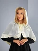 Женская накидка-палантин для храма Family Tradition шифон с каймой 160х50 см айвори Обаяние - изображение 1