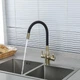 Смеситель на две воды для кухни Frap F4396-3 сатин золотой/черный - изображение 5