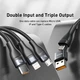 Кабель для ноутбука Baseus 100W Flash Series CASS030101 Two-for-three (2 в 3) Charging Cable 1.2 м Type-C| Lightning| microUSB - изображение 8