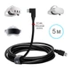 Кабель Oculus Link для Meta Quest 2, 3, 3S, Pico 4 USB 3.2, Улучшенный диаметр 6.5мм (бренд Folem) - Черный, 5 метров - изображение 1
