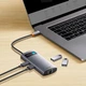 USB-Hub Baseus Metal Gleam Series 4-in-1 Multifunctional Type-C HUB Docking Station Gray （Type-C to USB3.0*3+RJ45*1 (WKWG070113) - изображение 4