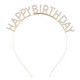 Обруч happy birthday зі стразами з днем народження Honey Fashion Accessories One Size золотистий (12-68) - зображення 1