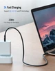 Кабель UGREEN US286 USB-C to USB-C 60W QC4.0 PD3.0 3A 3m Black (60788) - зображення 4