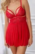Пеньюар с кружевом Obsessive 838-BAB-3 babydoll Красный 2XL/3XL (SX1121) - изображение 5
