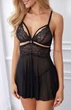 Сорочка с кружевом Obsessive 838-BAB-1 babydoll Черный S/M (SO7181) - изображение 6