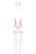 Эротический костюм кролика Obsessive Bunny suit Розовый S/M (SO7254) - изображение 5