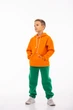 Дитячий спортивний утеплений костюм Kindamor Warm Autumn Orange для хлопчика, фліс 146 см помаранчевий з зеленим - зображення 4
