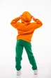Детский спортивный утепленный костюм Kindamor Warm Autumn Orange для девочки, флис 134 см оранжевый с зеленым - изображение 8