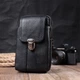 Мужская сумка на пояс из натуральной кожи Vintage 22736 Черный 10х17х4 см - изображение 10