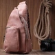 Женская сумка с акцентом на текстильную лямку из гладкой экокожи VINTAGE Bag 22772 Розовый - изображение 9