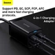 Сетевое зарядное устройство 65W Baseus GaN3 Pro CCGP040101 быстрая зарядка PD3.0+QC4.0 2USB+2Type-C 3A + кабель Baseus Type-C to Type-C 100W 1м Black - изображение 7
