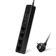 Мережевий фільтр на 4 розетки 2 Type-C + 4 USB, 100-250V, 10А, чорний (BKL-03_black) - зображення 1