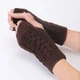 Митенки вязаные коричневые One Size - изображение 1
